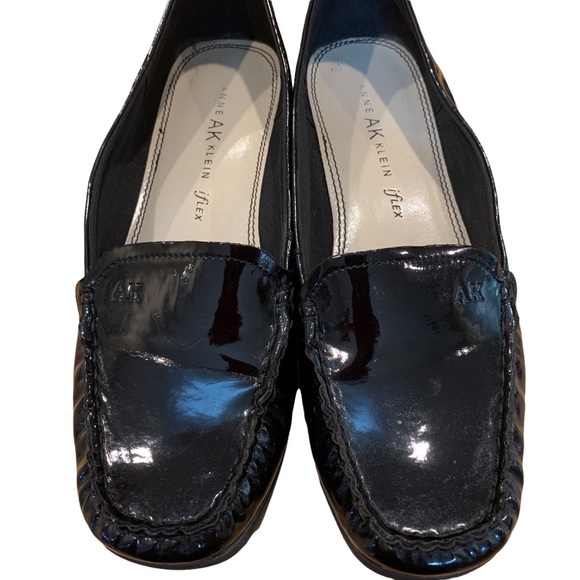 Anne Klein AK Flex Black Patent Leather Slip-on Shoes 8 - Picture 2 of 8
